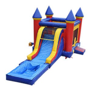 Comercial barato <span class=keywords><strong>Casa</strong></span> de rebote de agua desmontable <span class=keywords><strong>con</strong></span> piscina/inflable mojado deslice combo para venta - Product Image 1