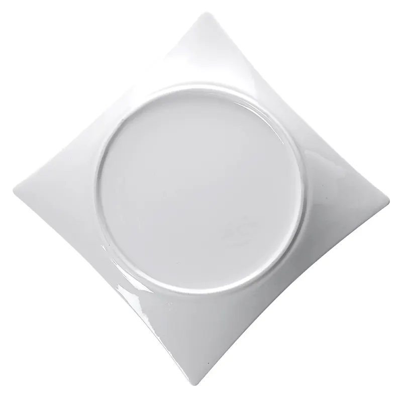Café al por mayor tienda Dishwash seguro plano blanco plato de porcelana blanca ~