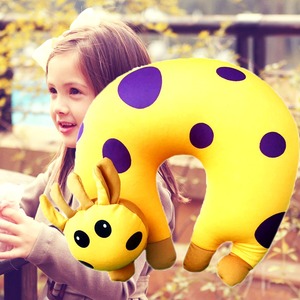 Kids microbeads pink cat U shaped travel Emoji pillow neck support plane/car/home foam pillow - Product Image 5