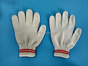 10 gauge knit cotton Working gloves with two lines in the armband // cotton gloves - Product Image 3