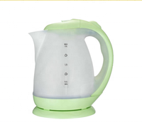 Bouilloire électrique sans fil 1,7 L 1200 W en plastique avec arrêt automatique et base rotative à 360 degrés pour usage domestique et hôtelier