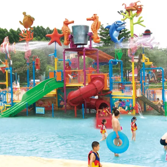 Outdoor water playground inflatable sea water park water slide pool TX-5082A