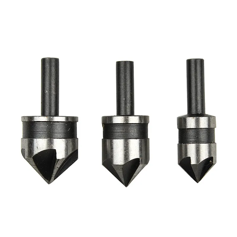 炭素鋼90度ラウンド6コーナーハンドルCenter Drill Bit 12/16/19ミリメートル面取りカッターカウンタードリルビット大工開孔