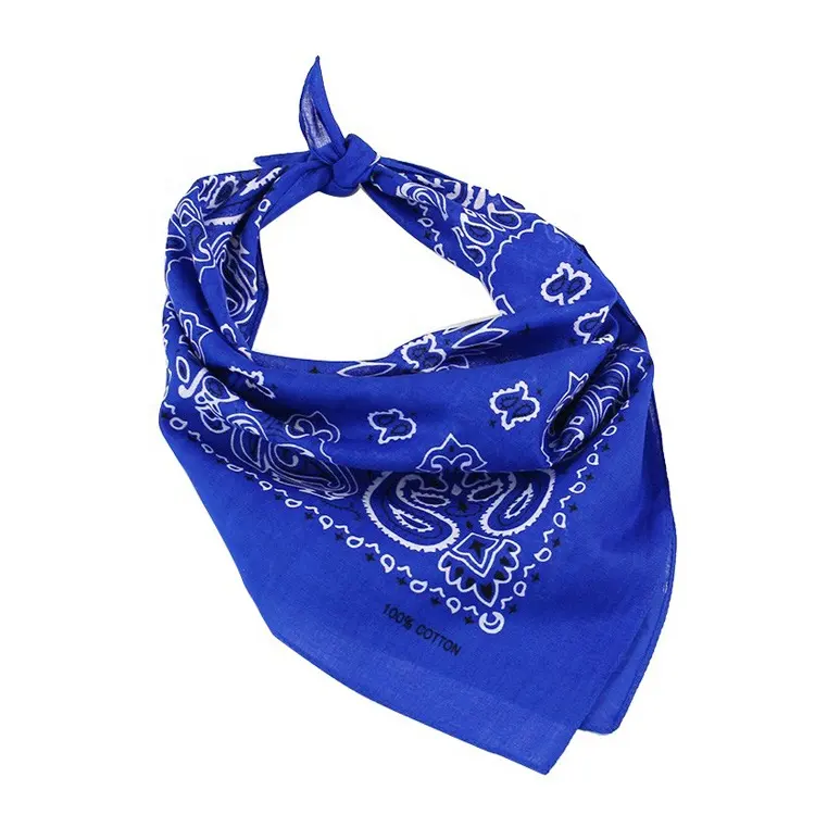 Bán Buôn 100% Polyester Bandanas 55Cm Vuông In Paisley Khăn Trùm Đầu Hip Bandana Khăn