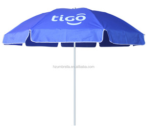 Sombrilla de playa de 2,5 m con logotipo Tigo Blue Publicidad Sombrilla de playa Paraguas personalizado barato - Product Image 1