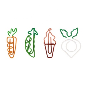 Prêt à Expédier Variété Design <span class=keywords><strong>Carotte</strong></span> Fraise Ananas <span class=keywords><strong>Pois</strong></span> <span class=keywords><strong>En</strong></span> Forme De Trombone <span class=keywords><strong>En</strong></span> Métal Signet Bicolore Peint - Product Image 2