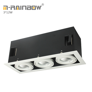 Tiendas de marca 3600lm led grille spot down luces <span class=keywords><strong>3</strong></span>*12 W 36 w led red led downlight rectángulo led cob lámpara de la parrilla - Product Image 4