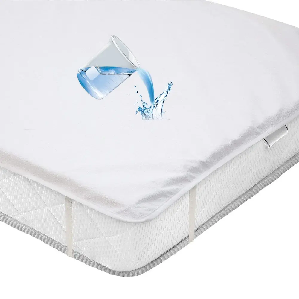 Funda de cama elástica impermeable, Protector de colchón suave, Queen King,  Color sólido, cubierta de látex