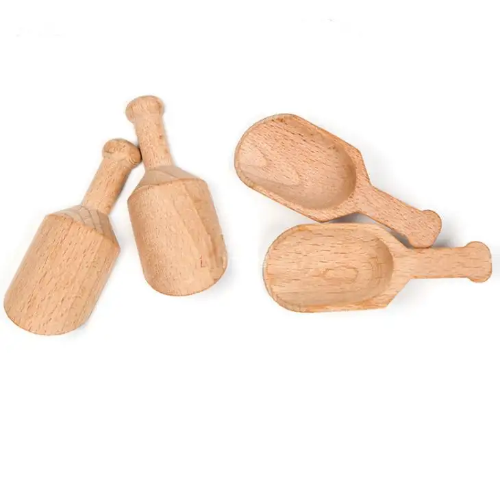 Mini cucharas de madera, cuchara para polvo de sal de baño, herramienta para ducha de baño, sales de baño, caramelo, detergente para ropa, cuchara para polvo