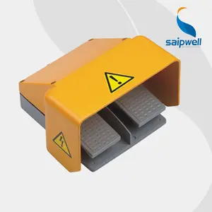FS-101 Saip Saipwell China Factory Wholesale Pedal Foot Switch Double Waterproof Metal Industrial Foot Switch