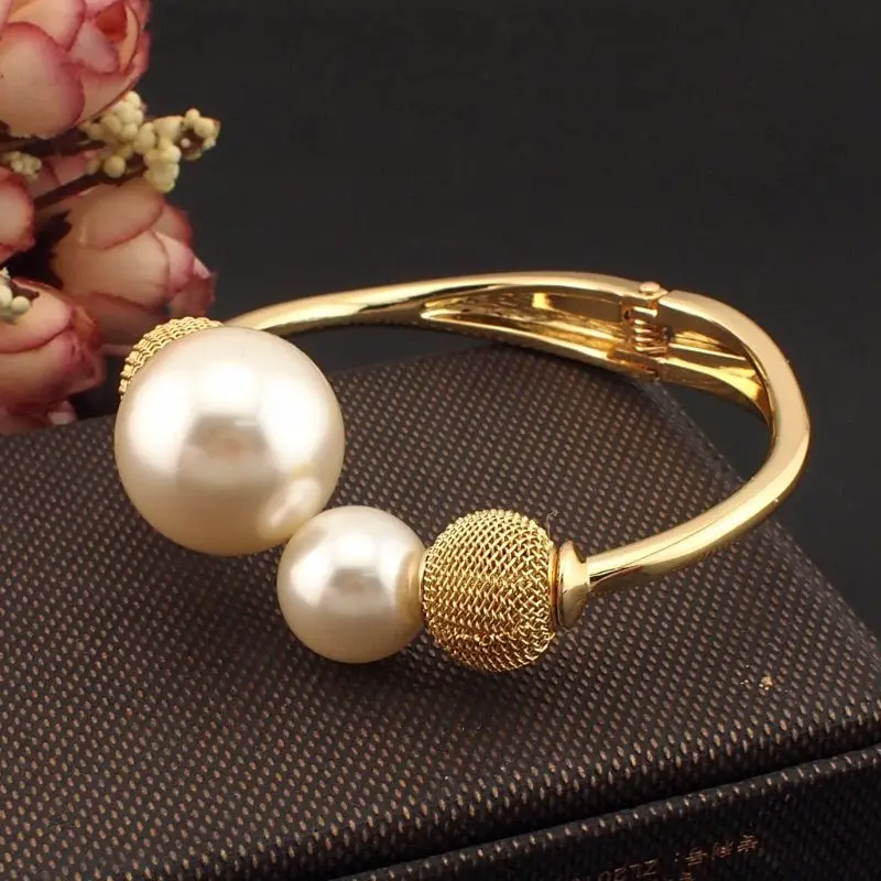 Pulseiras de imitação de pérolas, braceletes para mulheres bijuterias, pulseiras