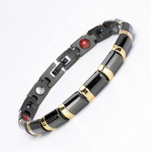 Bracelet pour hommes Offre Spéciale Nouveau design en acier inoxydable noir et or <span class=keywords><strong>Germanium</strong></span> Style classique pour les avantages pour la santé d'anniversaire - Product Image 1