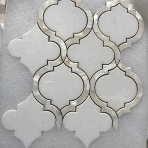 Lantern Marble Waterjet Design Thassos Gạch Khảm Vỏ Trắng - Product Image 5