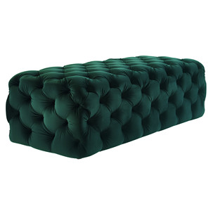 <strong>Chesterfield</strong> Velvet Fabric Modern Light Luxury Coffee Ottoman Bench Stool With Tufted Living Room Seat - Product Image 2