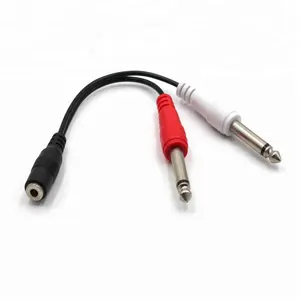 1/8 "TRRSにDual 1/4 Stereo Audio Cable-3.5ミリメートルTRSに6.35ミリメートルDual 1/4" TS Mono Y-Cable Splitter Cord