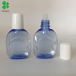 Top Koop Huisdier 10Ml Clear Blue Platte Plastic Oogdruppels Fles, Vloeibare Afdruipselglas Fles Container