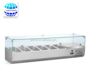 Vetrina Refrigerata da Banco in Acciaio Inox per Pizza/Insalata con Vaschetta GN, Vendita Calda - Product Image 1