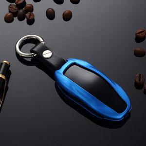 <span class=keywords><strong>Porte</strong></span>-clés en cuir en alliage d'aluminium argenté chaud pour 2018 2019 modèle 3 modèle S avec boîte-cadeau de plongeur d'équipage - Product Image 5