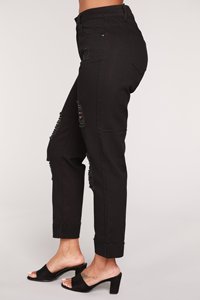 Design personnalisé de haute qualité en coton denim <span class=keywords><strong>noir</strong></span> <span class=keywords><strong>jean</strong></span> style déchiré pour les dames - Product Image 6