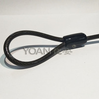 Cable de Acero Negro Pulido Antirrobo, de Alta Seguridad y Durabilidad, con Cierre Cromado y Llave Tubular, Certificado ISO 9001, para Computadoras Portátiles