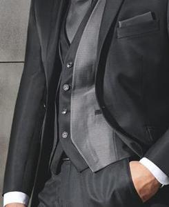 <span class=keywords><strong>Costume</strong></span> <span class=keywords><strong>homme</strong></span> 3 pièces, style 2025, smoking noir, revers en pointe, trois poches, coupe ajustée, WF021 - Product Image 3