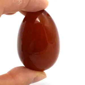 Schlussverkauf für Vaginaltraining rote Cornelian-Agat Yoni-Eier ovale Form Yoni-Eier für Frauen