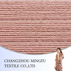 Jiangsu Factory Directly Sale Pink Colour Tweed Or Fancy Wool Fabric Jacquard Fabric For Women Suit Coats