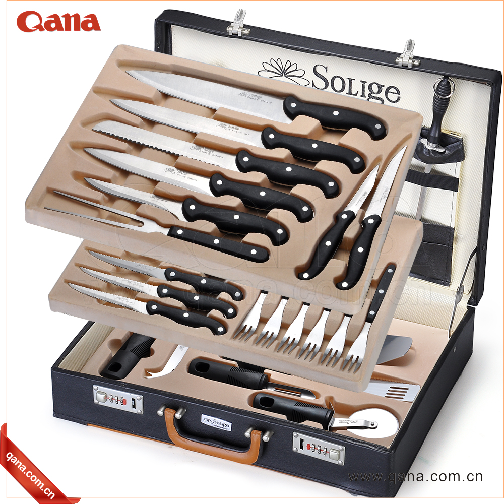 Promotion 25pcs stainless steel knife set kitchenware knives set with aluminium case