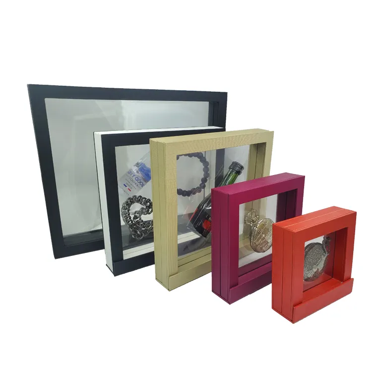 Floating Plastic Frame Transparent Jewelry Case Or Commemorative Coin Display Frame & Gift Show Elastic Film Box