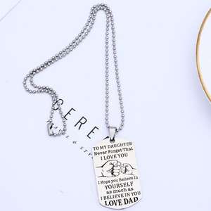 A mia figlia non dimenticare mai che <span class=keywords><strong>ti</strong></span> <span class=keywords><strong>amo</strong></span> quella collana pendente in acciaio inossidabile - Product Image 2
