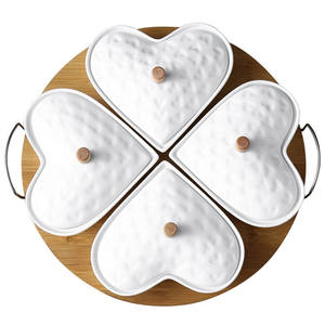 <span class=keywords><strong>Turco</strong></span> hotel stoviglie spuntino piatti di porcellana bianca divisa piastre per adulti con la copertura - Product Image 5