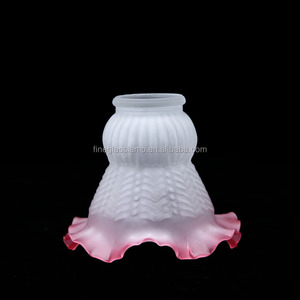 Trang Trí Màu Hồng <span class=keywords><strong>Red</strong></span> Frosted Hoa Thủy Tinh Đèn Bóng Râm Cho Chiếu Sáng Bìa - Product Image 3