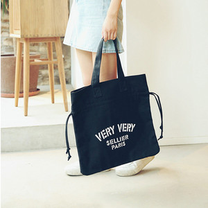 Dễ Dàng Thiết Kế Tùy Chỉnh In Logo Đen Vải Dây Kéo Túi Tote - Product Image 2