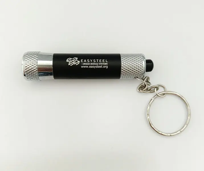 Fancy Mini LED Keychain Flashlight Battery Powered Small Torch Light Keychain Black