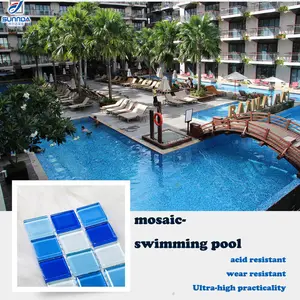 Mattonelle di mosaico di vetro di cristallo di colore blu di alta qualità per la fabbrica della piscina che vende l'immagine delle mattonelle di mosaico per la <span class=keywords><strong>cucina</strong></span> - Product Image 2