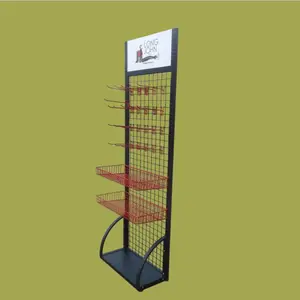 Customized Hot Sale Cheap Price Stationery Store Metal For Shops Wire Mesh Grid Panels Wall Hook Product Display Rack