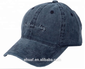 6 pannelli all'ingrosso ricamo cotone moda vintage pigmento tinto lavato bad hair day berretto da baseball cappello nero papà - Product Image 2