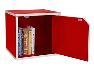 Gabinete de almacenamiento de libros de cartón de color naranja con puerta - Product Image 4