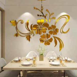 Autocollant <span class=keywords><strong>mural</strong></span> en acrylique 3D personnalisé avec un design de fleurs amovibles en acrylique pour le salon - Product Image 2