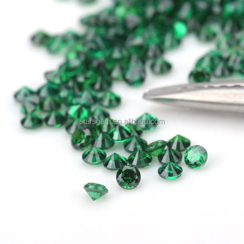 Groothandelsprijs zirconia losse ronde emerald gemstone