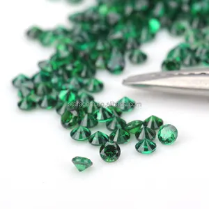 Prezzo all'ingrosso cubic zirconia rotondo sciolto pietra preziosa verde smeraldo