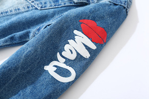 All'ingrosso Della Fabbrica Della Cina i bambini dei ragazzi di autunno della molla dei jeans turn over del collare cappotti - Product Image 5