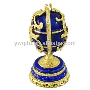 Faberge ovo caixa de jóias de liga de metal com strass (qf2824)