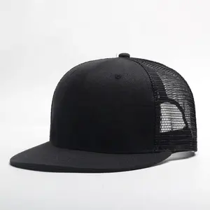 批发 6 面板平帽檐网帽空白网格 snapback 帽子