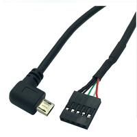 Cable Micro USB con Conector Hembra Dupont de 2.54mm, Ángulo Izquierdo/Derecho, Conductor de Cobre Puro, Blindaje Trenzado, 12 Meses de Garantía