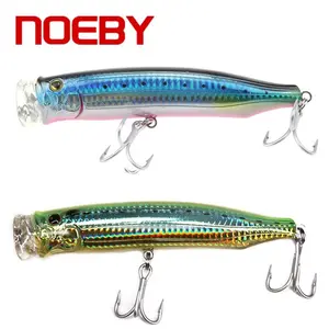 Tăng Cường Treble Hook Poppers Nhựa Nổi Cá Ngừ Câu Cá