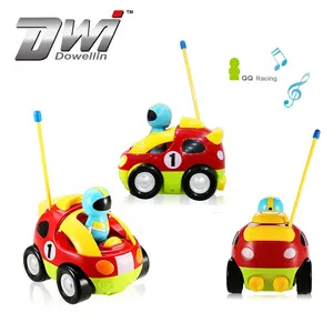 遥控卡通赛车，带音乐和灯光，为幼儿儿童和儿童提供电动无线电控制玩具