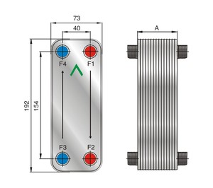 FHC028 échangeur de chaleur à <span class=keywords><strong>eau</strong></span> à plaque brasée pour poêle à <span class=keywords><strong>bois</strong></span> - Product Image 2