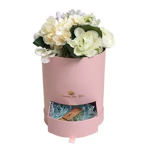 Karton Blumen runde Hutschachtel Luxus runde Schublade Blumen verpackungs schachteln