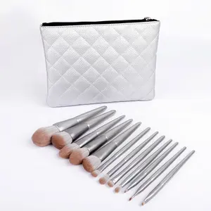 Beauty Make Up China Fabrik Großhandel Silber 12 Stück Pinsel Set